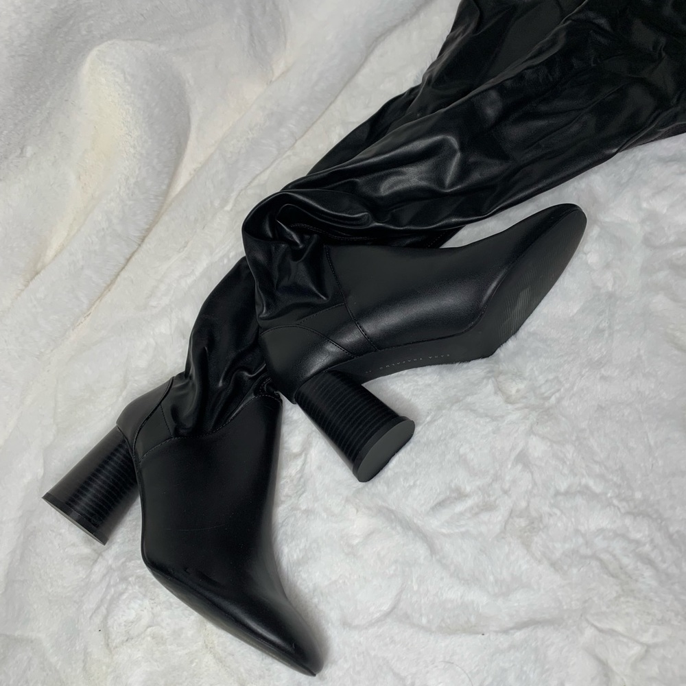 Thigh highs leather boots